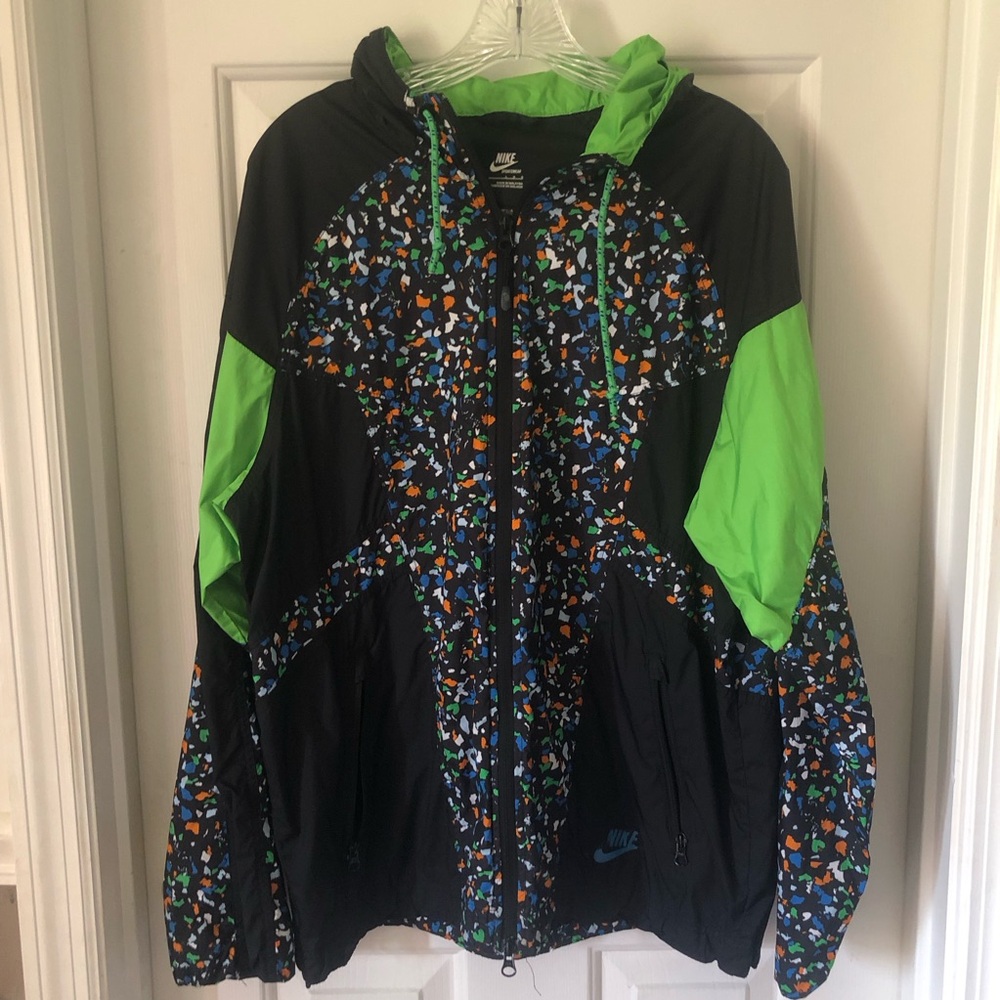 Nike Women’s Confetti Print Vintage Jacket Windbreaker Athletic Jacket Size L